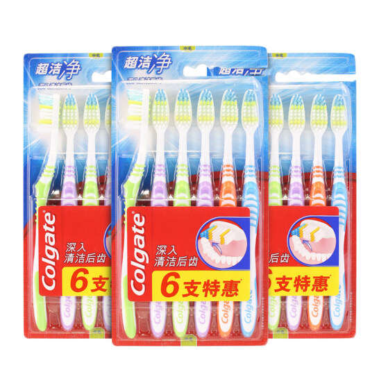 高露洁（Colgate） 新超洁净牙刷6支装×3